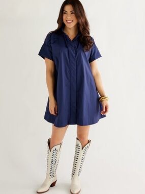 Caryn Lawn Margot Dress in Navy; One Size